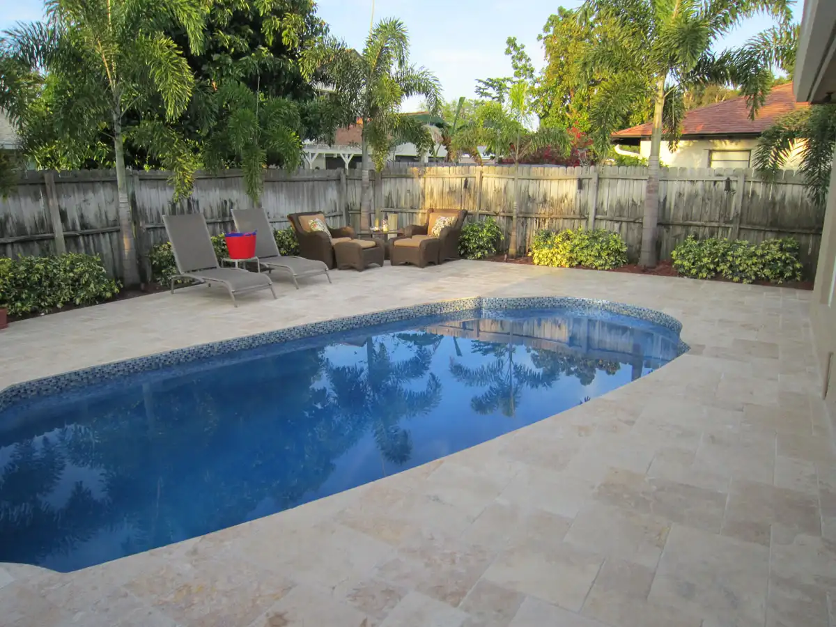 Pool deck and surround being refinished